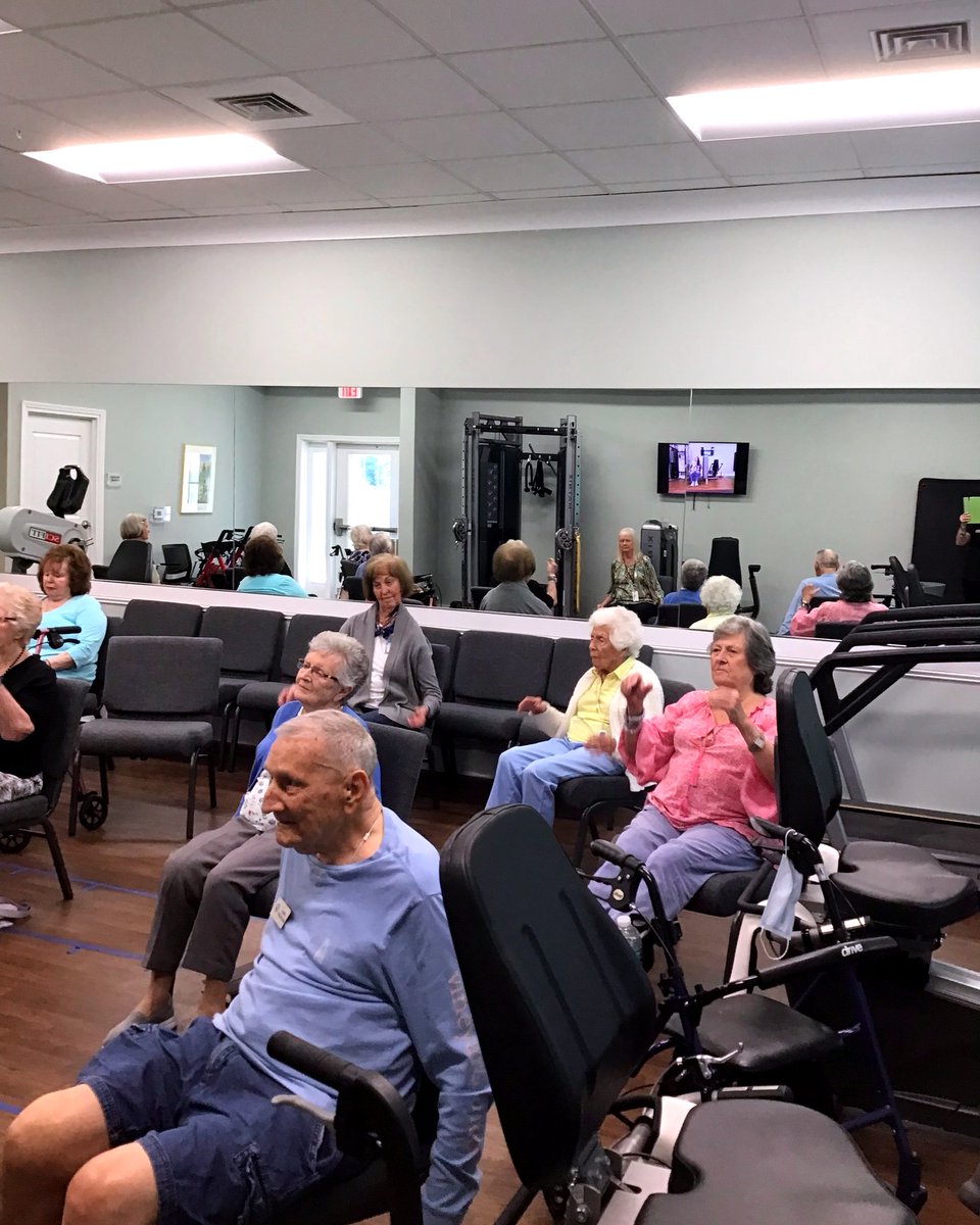 VineyardBluff's tweet photo. It's Active Aging Week

Chair exercises are a great way for residents of all physical abilities to participate in moving their body! 

Call to learn more about activity programming at (843) 502-0069.

#activeagingweek #seniorfitness #healthyseniors #vineyardbluffton #blufftonsc https://t.co/7dBAKKk6gi