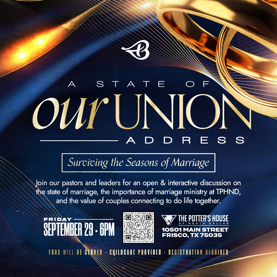Join us for the "State of Our Union" event this Friday, September 29th at 6 PM!
Childcare and food will be provided. But, today's the final day to register! Don't miss out on this meaningful discussion. 💍 #BetterTogether #StateOfOurUnion #MarriageMatters