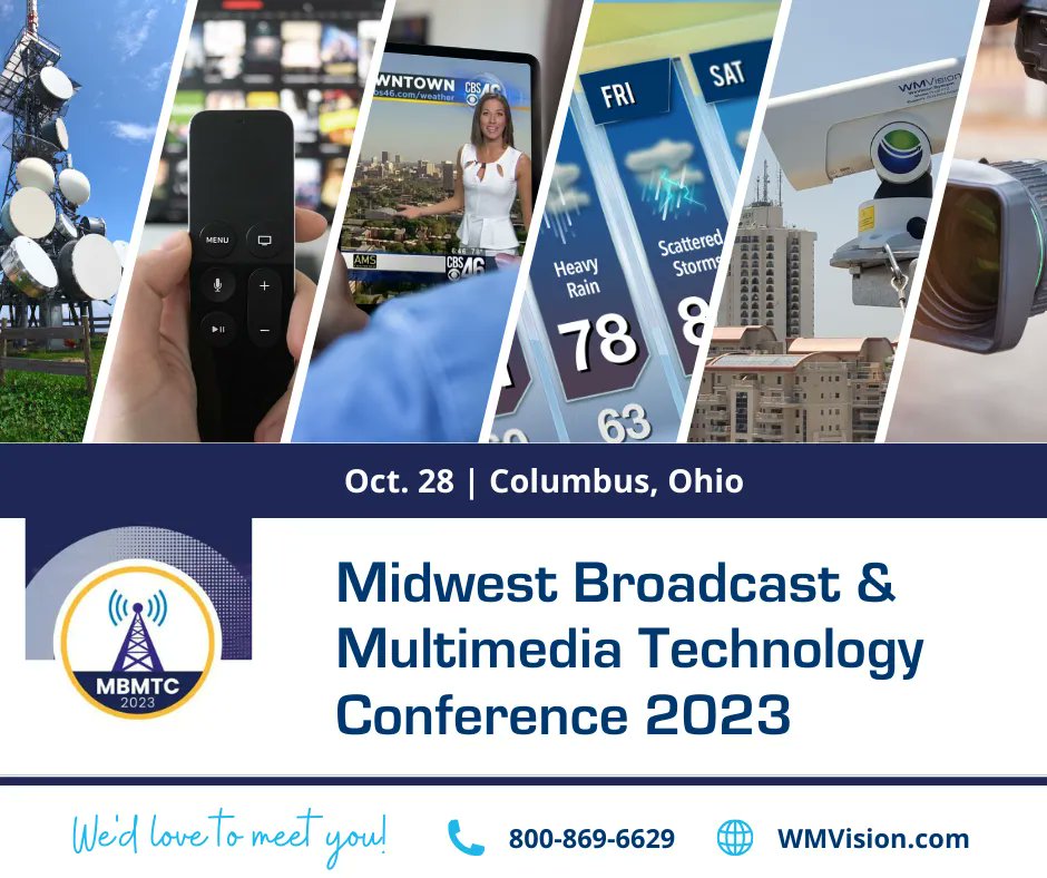 wmvisionks's tweet photo. In just 3 more days, we'll be at #MBMTC2023! We're excited to network and learn about cybersecurity challenges and hear what some of the breakout sessions say about IP networks and drones.  On top of all that, we'll be demonstrating our WxVision broadcast solutions! https://t.co/hAfMJY8UOo