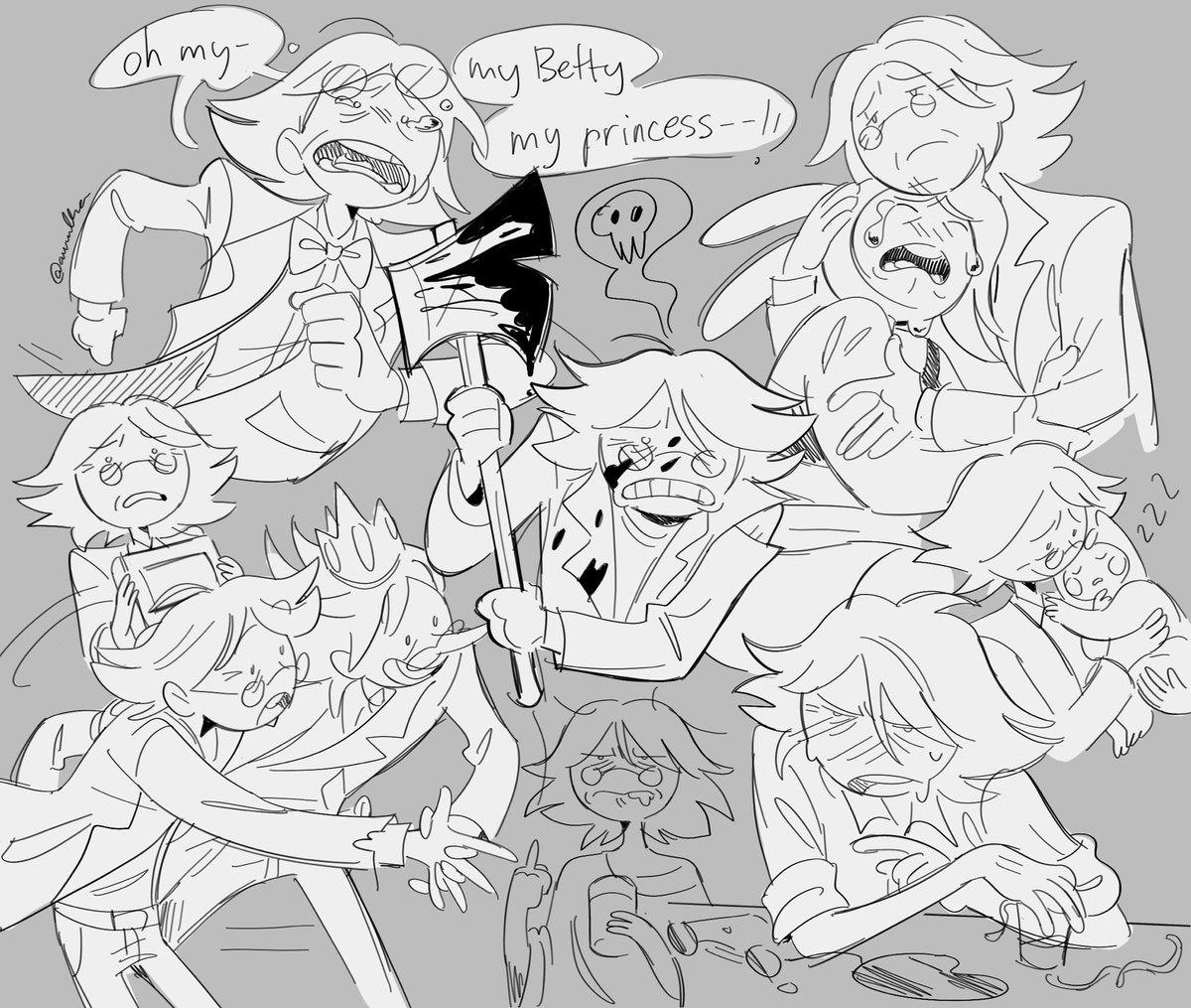 awwlba's tweet photo. can’t catch a break #FionnaandCake https://t.co/iOsZf0gvft
