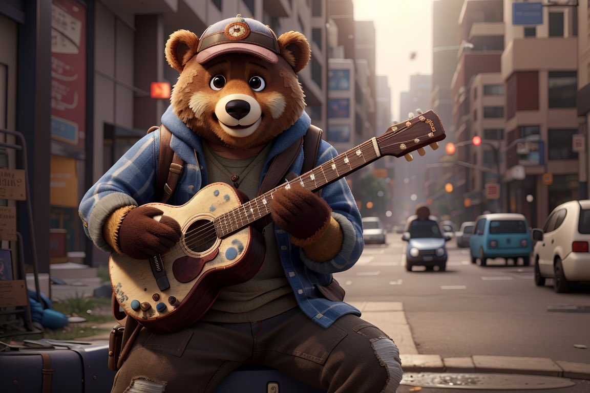 maxcrypto20's tweet photo. My #ClumsyBears #GasHero Street Musician generations ๐ป ๐ธ
Decided to use the other AI, not #MOOAR for a change. https://t.co/GmMxquVQmq