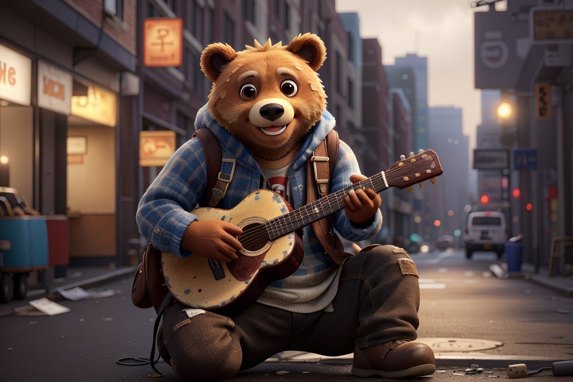 maxcrypto20's tweet photo. My #ClumsyBears #GasHero Street Musician generations ๐ป ๐ธ
Decided to use the other AI, not #MOOAR for a change. https://t.co/GmMxquVQmq