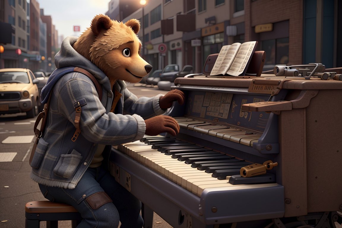 maxcrypto20's tweet photo. My #ClumsyBears #GasHero Street Musician generations ๐ป ๐ธ
Decided to use the other AI, not #MOOAR for a change. https://t.co/GmMxquVQmq