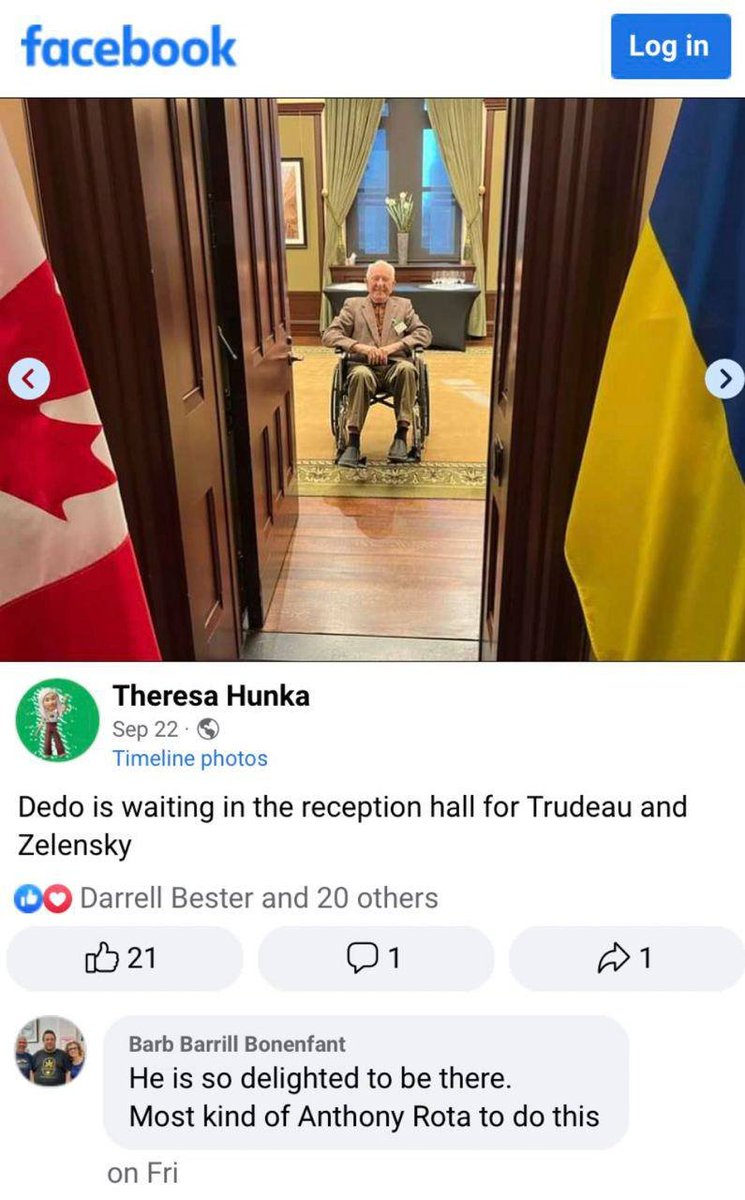 hugh_mankind's tweet photo. It appears like Trudeau personally met SS veteran Jaroslav Hunka, invited to the Canadian parliament, and knew exactly who his guest was.

The scandal has taken a new turn.

His granddaughter, Theresa Hunka, blew Trudeau's cover. https://t.co/8Hgdr31EGM