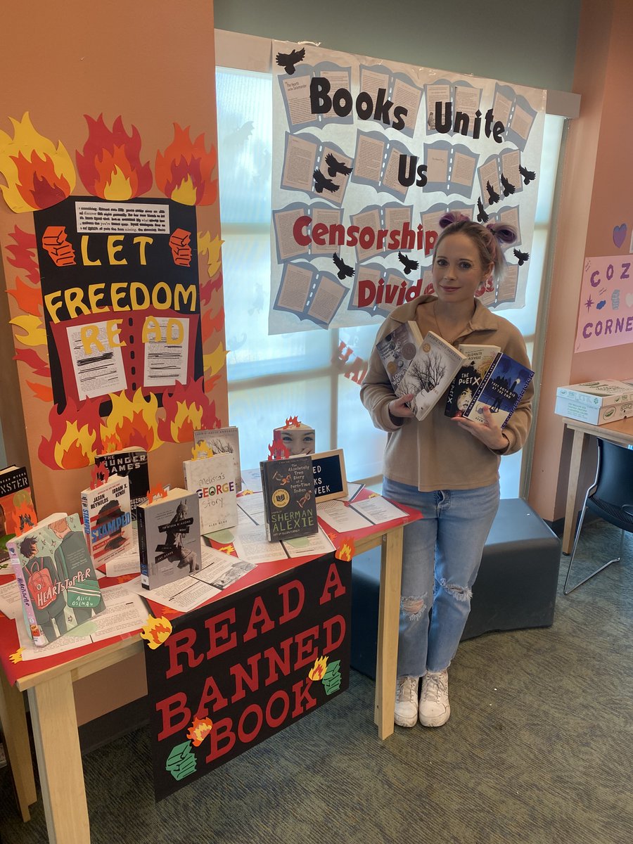 JBMS Library (@libraryjbms) on Twitter photo Get inspired to explore challenged and wonderful books. Mrs. Brendon eccourages you to celebrate your Freedom to Read. Visit your School library! <a href="/JBMS_CJUSD/">JBMS (Bloomington)</a> <a href="/ColtonJUSD/">Colton Joint Unified</a> Banned Books Week (October 1 - 7, 2023). Get inspired to explore challenged and wonderful books. Mrs. Brendon eccourages you to celebrate your Freedom to Read. Visit your School library! <a href="/JBMS_CJUSD/">JBMS (Bloomington)</a> <a href="/ColtonJUSD/">Colton Joint Unified</a> Banned Books Week (October 1 - 7, 2023).