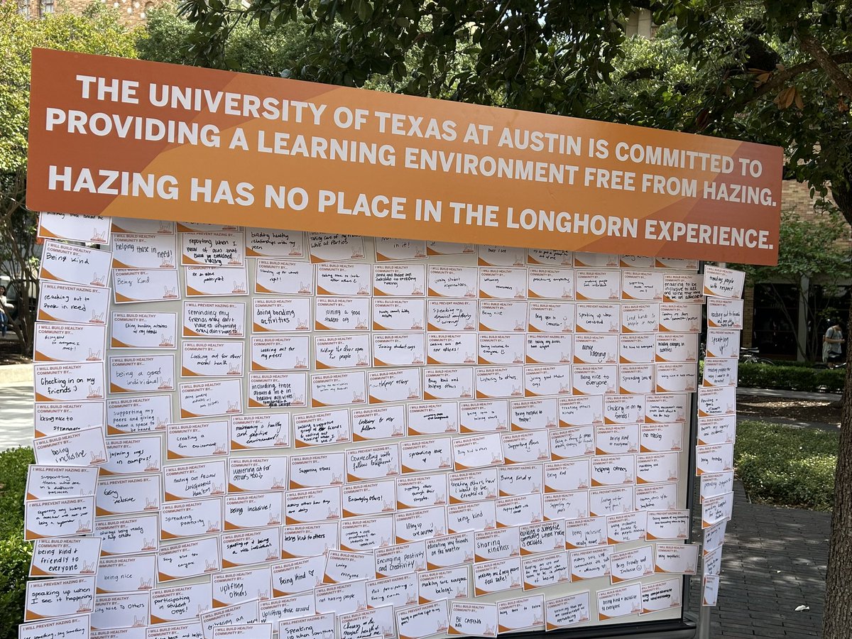Garrardd's tweet photo. Staff and Hook’Em kick off National Hazing Prevention Week https://t.co/zZIgmNUYoZ