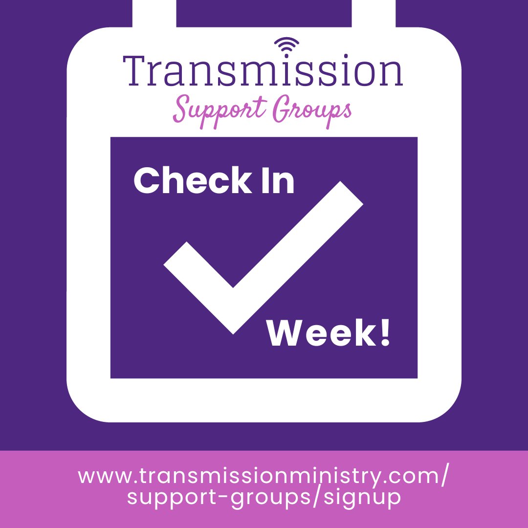 It's check in week! In our support groups, we'll have the chance to hear what's going on in each other's lives. If you’ve been wondering what our support groups are all about, this is a great week to join us for the first time. Sign up here: bit.ly/3oCeDvf