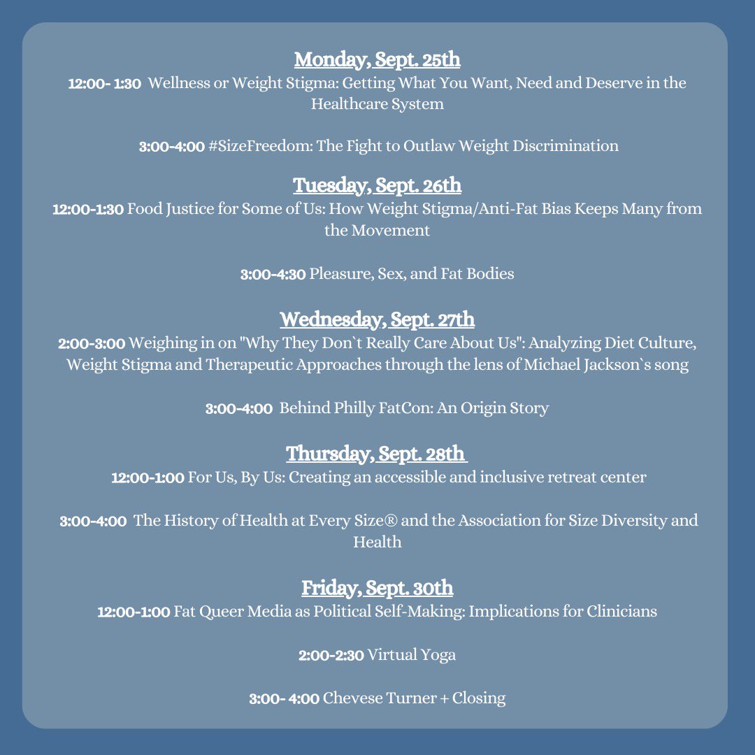 Weight Stigma Awareness Week is this week!! Within, Body Equity Alliance, and Galen Hope are hosting FREE webinars to share throughout the week! Join MSD students in attending some of these innovative webinars by registering through this link:
weightstigmaawarenessweek.org