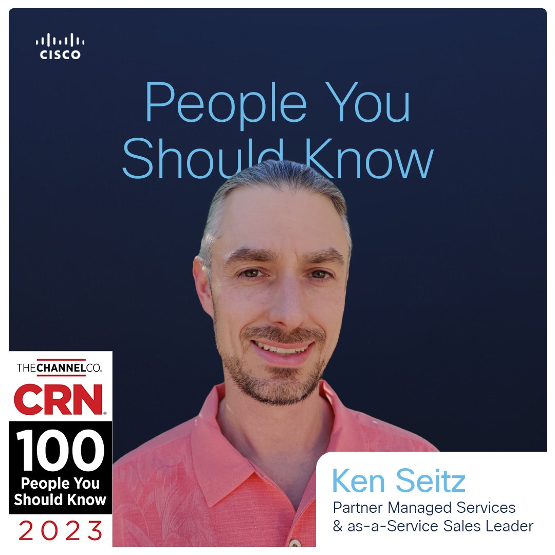 Our own @KenSeitz, Partner Managed Services &amp; assS Sales Leader, made the #CRN100People You Don’t Know But Should for 2023! Congrats Ken! 🏆
This <a href="/CRN/">CRN</a> list honors heroes of the IT channel who support partners behind the scenes. Thanks for your dedication! cs.co/6016uErjK