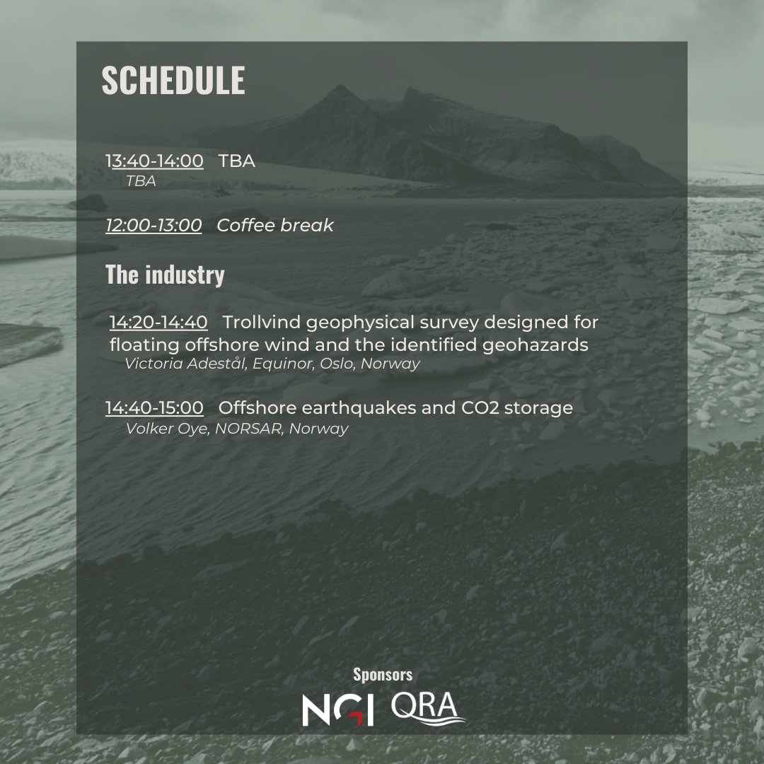 NordicStrat's tweet photo. Registration is open to out Marine Geohazards on Formerly Glaciated Margins event 😎

Don't miss out on the early bird tickets! They will be available until Oct. 2nd, 20h CET! 

And a big thank you to our sponsors, NGI and QRA, for making this possible 🙌

https://t.co/aujuJUQUC2 https://t.co/GUWPehVskg