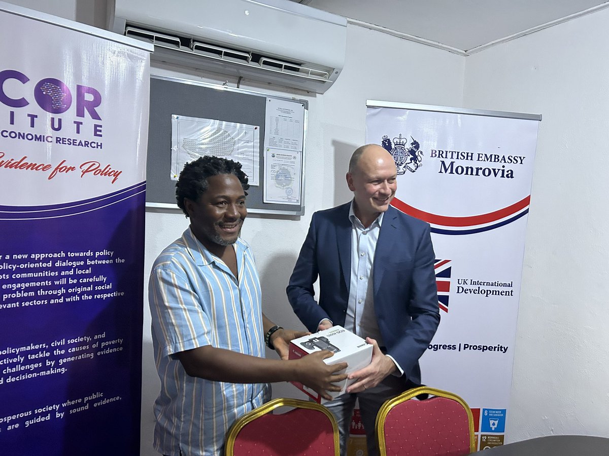 The Ducor Institute is pleased to share that we’ve received equipment donation from the <a href="/UKinLiberia/">UKinLiberia 🇬🇧🇱🇷</a> to support our work. Many of Ducor’s fellows studied/studying at UK universities so it’s an honour to receive these gifts from the Ambassador.