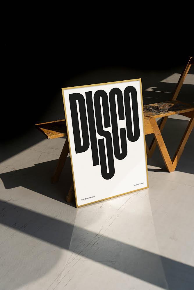 _sophie_oconnor's tweet photo. Take Me To The Disco 🪩 #Typography #TypePlay #Print #Poster #CommissionedArt #GraphicArt #Disco https://t.co/lq5q98C6fZ
