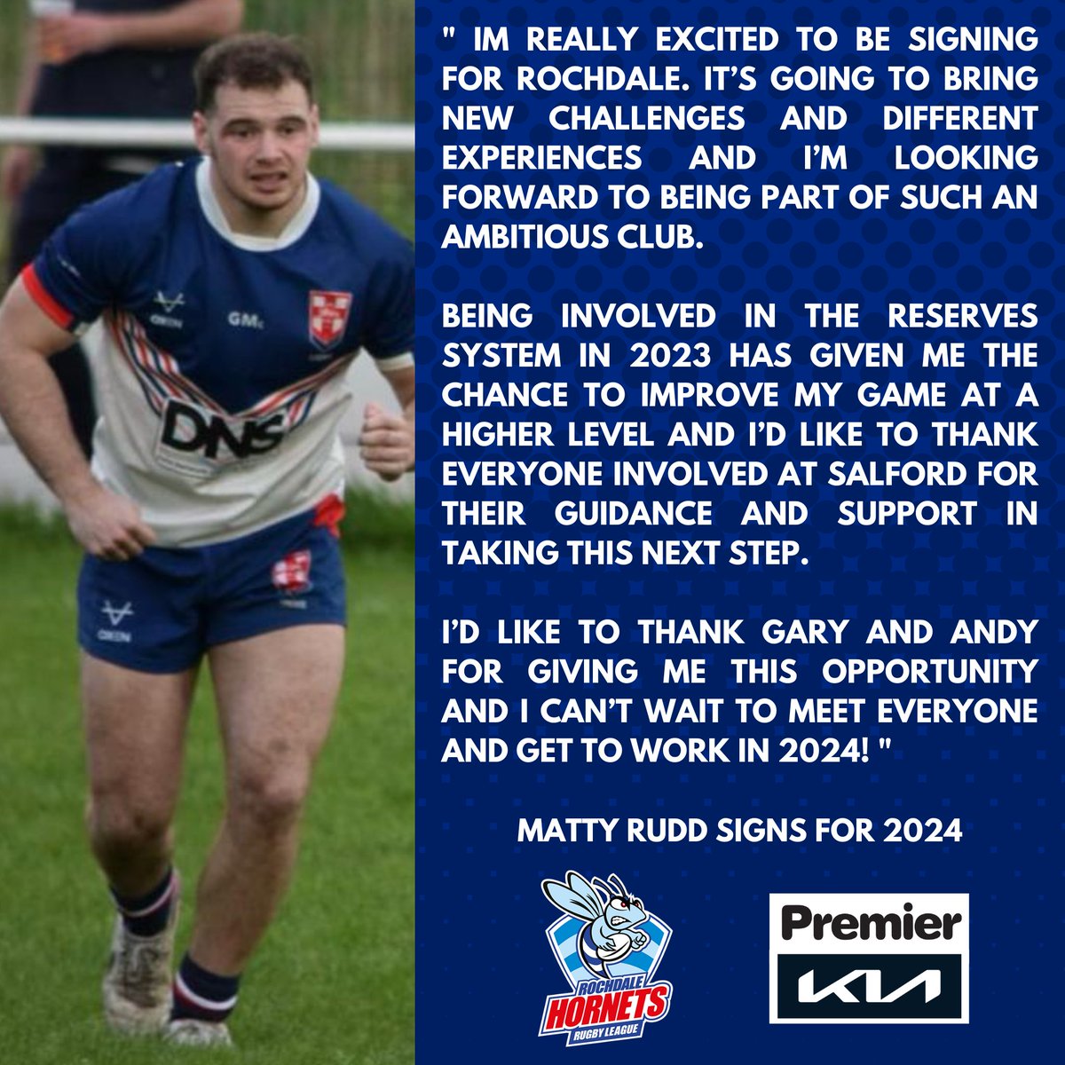 🖊️ 𝐌𝐀𝐓𝐓𝐘 𝐑𝐔𝐃𝐃 𝐒𝐈𝐆𝐍𝐒 𝐅𝐎𝐑 𝐇𝐎𝐑𝐍𝐄𝐓𝐒

We are delighted to announce the signing of utility half, Matty Rudd ahead of the 2024 season.

hornetsrugbyleague.co.uk/article/1287/m…