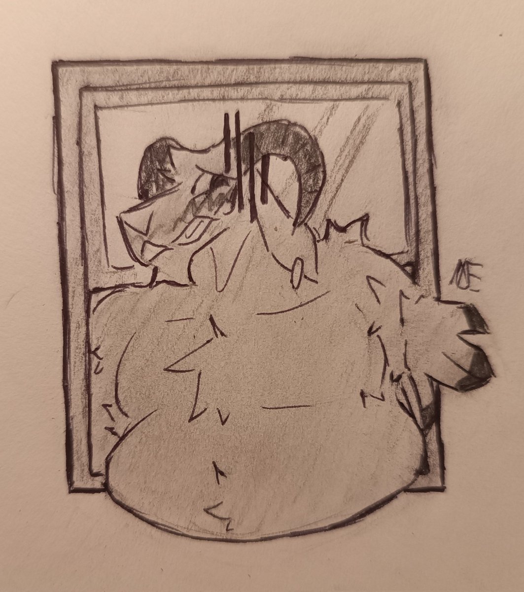 IceCubeWyrmxx's tweet photo. He got stuck while sneaking in

Expect more of him this week because I dont like drawing bara on paper https://t.co/UPaLv0O1aP