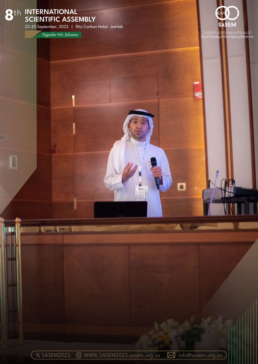 🚨 Dr. Bandar Muzahim is presenting Building a Resilient Healthcare “Building resilience is an ongoing process and requires a commitment to continuous improvement and adaptation“ @bmzahim #SASEM2023 #TogetherWeAdvance