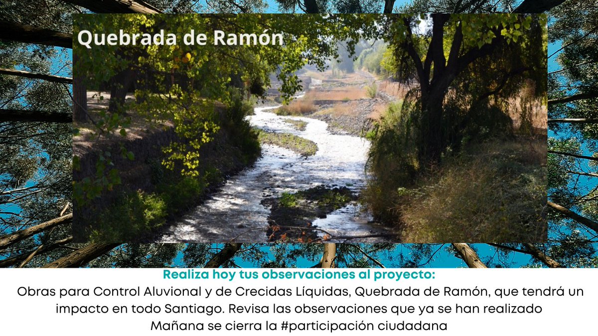 quebrada_ramon's tweet photo. "¡Tu opinión cuenta! Participa presentando tus observaciones al proyecto de Obras para Control Aluvional en la Quebrada de Ramón aquí: https://t.co/Sfxsy6eESP
Revisa las observaciones realizadas por expertos/expertas donde levantan dudas fundadas sobre este proyecto https://t.co/chKZ1FmXUO