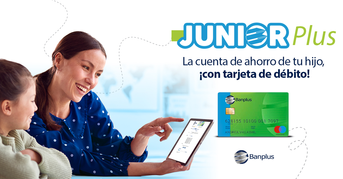 bancaynegocios's tweet photo. Si tu hijo tiene entre 9 y 17 años, ábrele su primera cuenta de ahorros junto a Banplus. Abre una cuenta Junior Plus de Banplus para tus hijos y dales una ventaja financiera desde temprana edad. ¡Empieza a construir su futuro hoy mismo! #Banplus #JuniorPlus https://t.co/GmvS1YRGY5