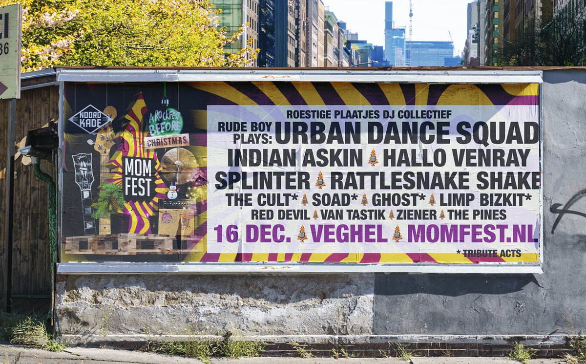 Naast toppers als Urban Dance Squad, Indian Askin, Hallo Venray en nog veel meer, hebben we ook o.a. 4 vette tributes op ons affiche!!! Join the ride!! Verkoop gaat hard. Ga dus voor jouw tickets naar momfest.nl MOMfest a rockfest before Christmas 16 dec. 2023 Veghel