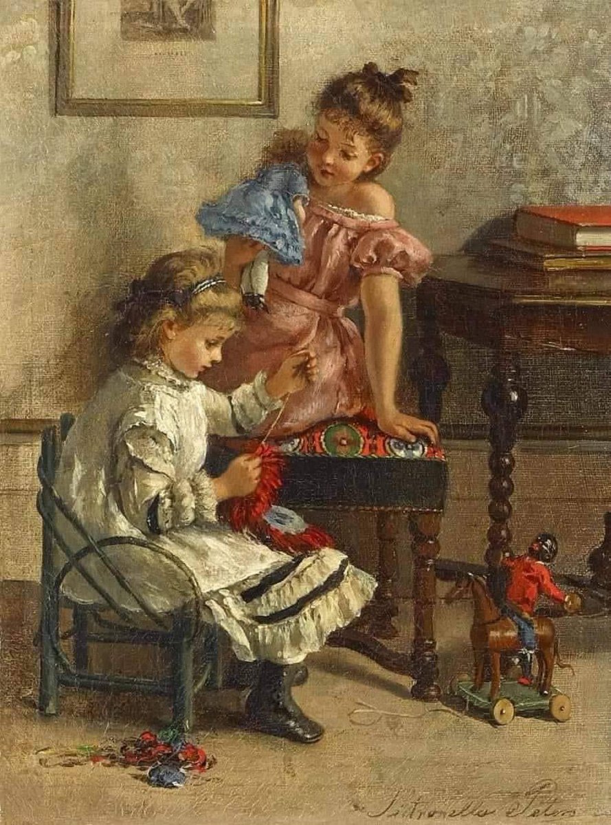 Painting by Pietronella Peters, ( German, 1848 - 1924 )