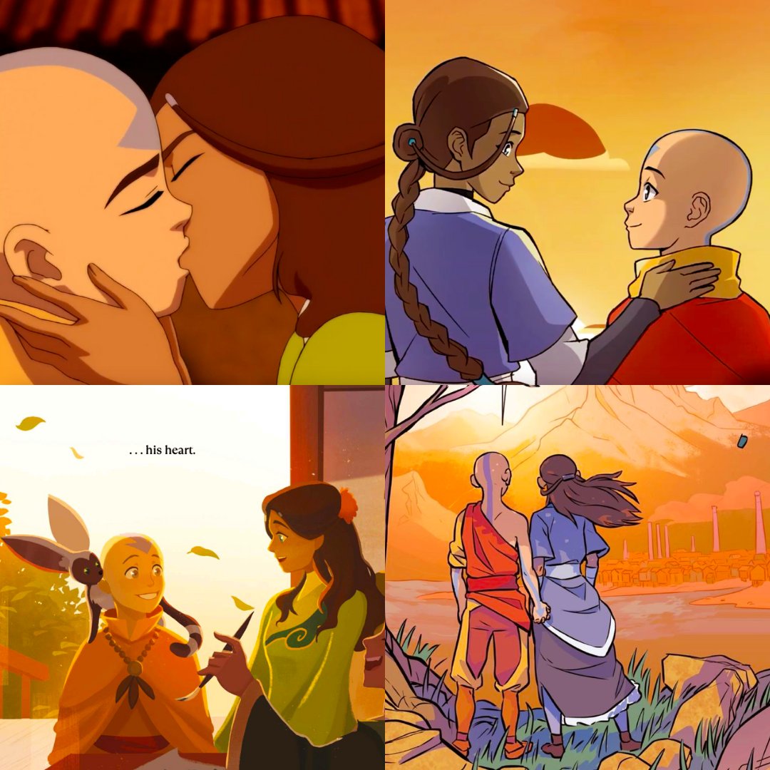 katara and aang + sunset endings🌅