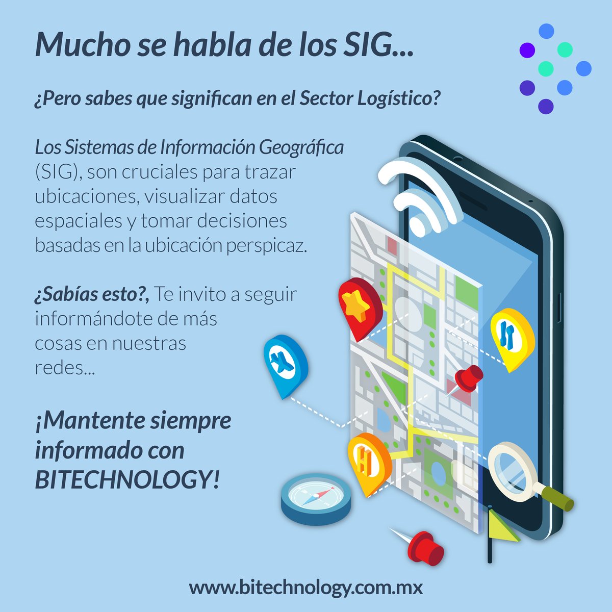 Mucho se habla de los SIG...
¿Pero sabes que significan en el Sector Logistico?, 

Te invito a seguir informandote de más cosas en nuestras redes... 
 
¡Mantente siempre informado con BITECHNOLOGY!
 
¿Quieres más información?
Clic aqui: 📲eli.bitechnology.com.mx
 
 #logistica