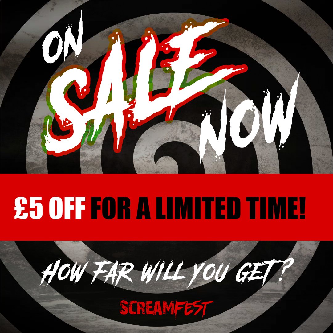 Who has their tickets booked?! 👀

There's not long to go now. Don't miss out and get your tickets with £5 off -
pulse.ly/ar4w0cuqn7

#Screamfest #Halloween #Scream #HorrorFans #Horror #ScareAttraction #Staffordshire