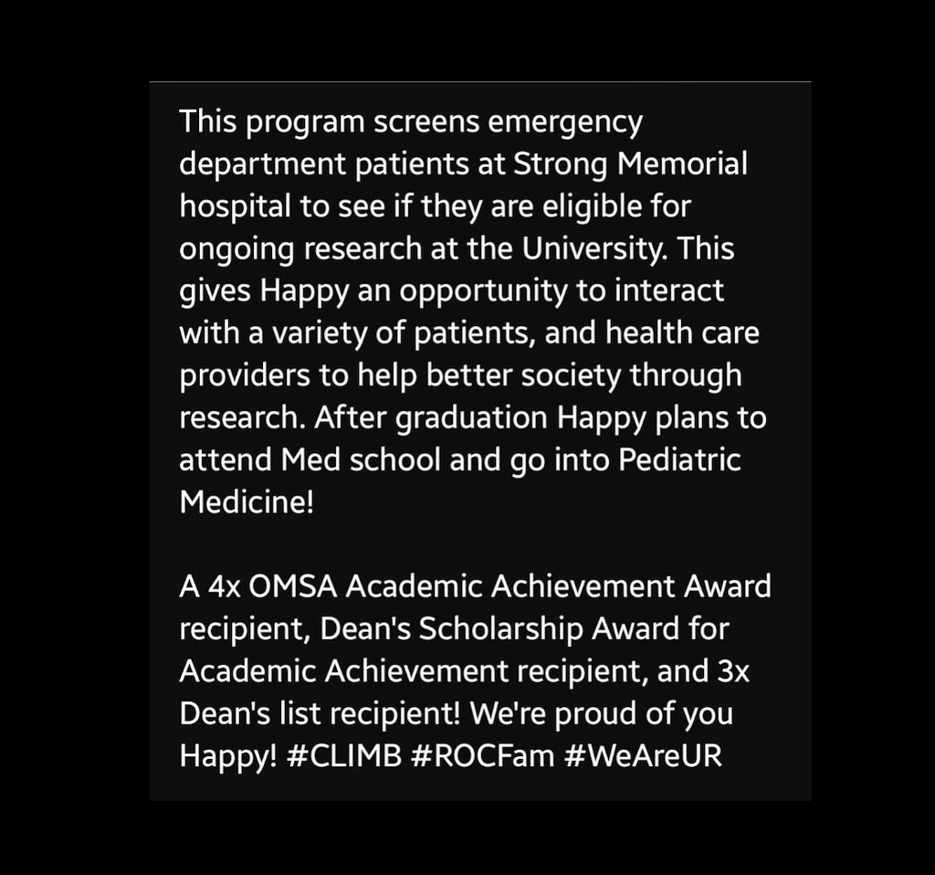Rochester Football (@uofrfootball) on Twitter photo Jacket Spotlight 🔦
Happy Chane
LB (Junior)
Happy is from Ethiopia but resides in Alpharetta, GA. He studies Biomedical Engineering with minors in Chemistry/Psychology here at the <a href="/UofR/">University of Rochester</a>. He is currently an intern for the Emergency Department Research Assistant (EDRA) program! Jacket Spotlight 🔦
Happy Chane
LB (Junior)
Happy is from Ethiopia but resides in Alpharetta, GA. He studies Biomedical Engineering with minors in Chemistry/Psychology here at the <a href="/UofR/">University of Rochester</a>. He is currently an intern for the Emergency Department Research Assistant (EDRA) program!