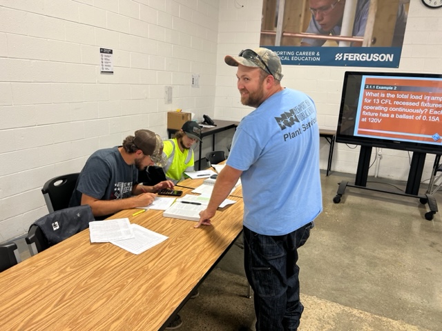 NHREC_CFAAT's tweet photo. Welcome aboard, all-new Electrical Level 3 instructor, Mason Carter! This is Carter and his student's 3rd week of school and they are jumping into Load Calculations.
#WeAreNewHorizons #CFAAT #ApprenticeshipWorks #FutureJourneymen #Electrical https://t.co/AeuugVkEBn