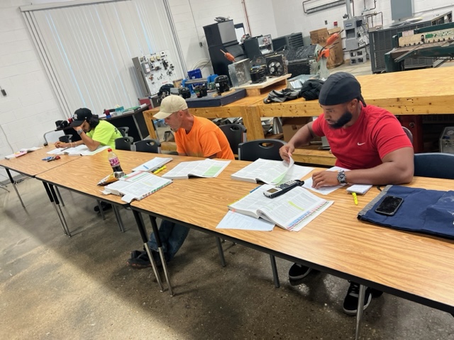 NHREC_CFAAT's tweet photo. Welcome aboard, all-new Electrical Level 3 instructor, Mason Carter! This is Carter and his student's 3rd week of school and they are jumping into Load Calculations.
#WeAreNewHorizons #CFAAT #ApprenticeshipWorks #FutureJourneymen #Electrical https://t.co/AeuugVkEBn