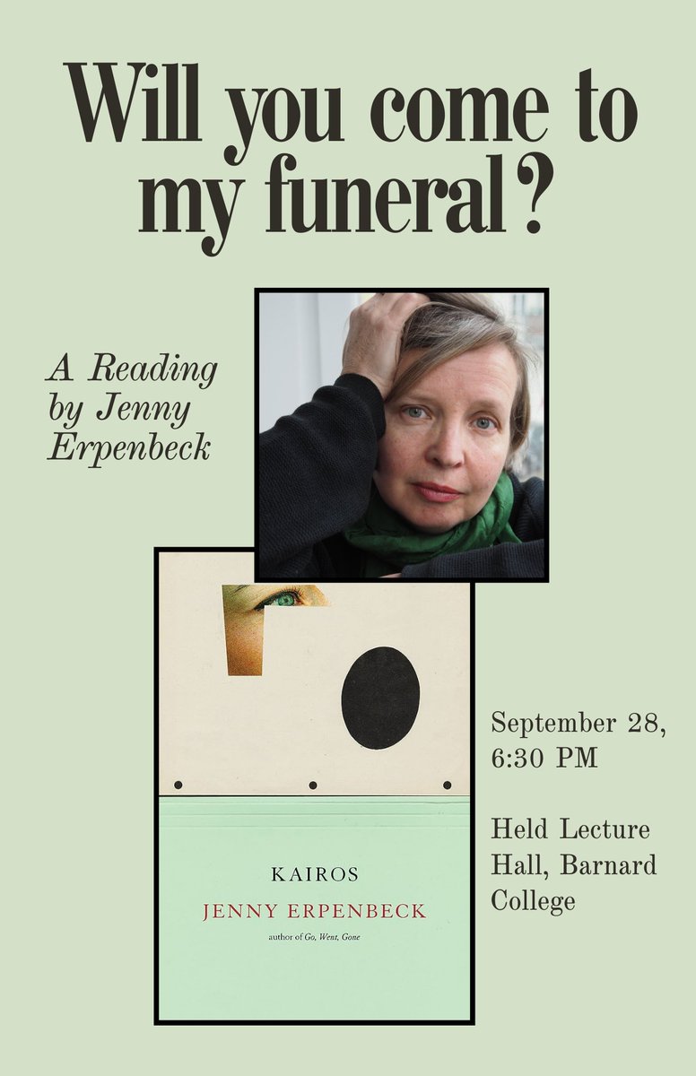 We're thrilled to be hosting a reading by extraordinary German author Jenny Erpenbeck in conversation with <a href="/chen_ken/">Kenji</a> on Thursday, 9/28 at 6:30 pm! Celebrating her new novel from <a href="/NewDirections/">New Directions</a>, longlisted for the <a href="/nationalbook/">National Book Foundation</a> awards. Register at eventbrite.com/e/writers-at-b….
