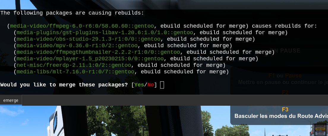 _adriend_'s tweet image. Mise à jour de #ffmpeg vers la version 6 dans #gentoo !!