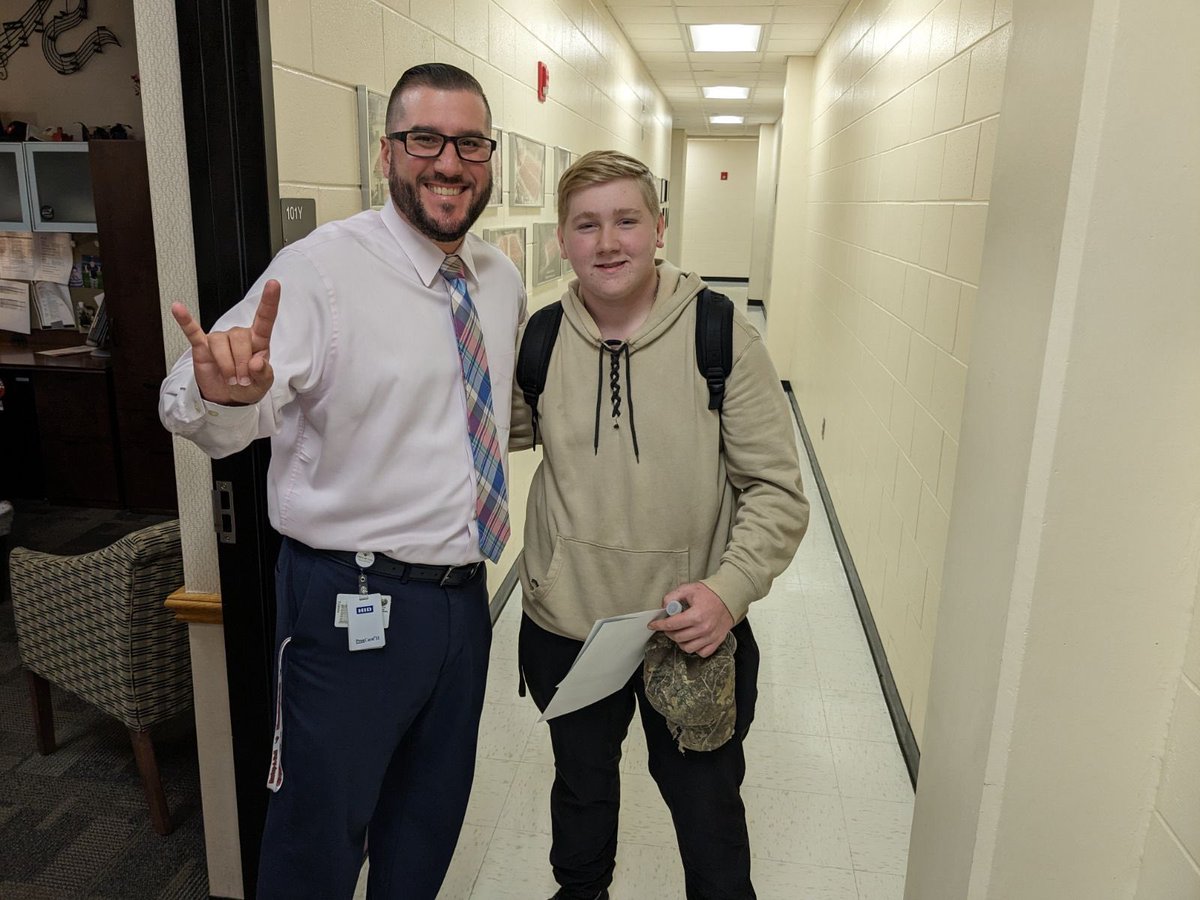 BloomingdaleSHS's tweet photo. Congratulations to Coach Kilbourn and Michael Leavitt for being selected as our student and staff member of the week. Go Bulls! 🤘 https://t.co/UnXQgqBnDl