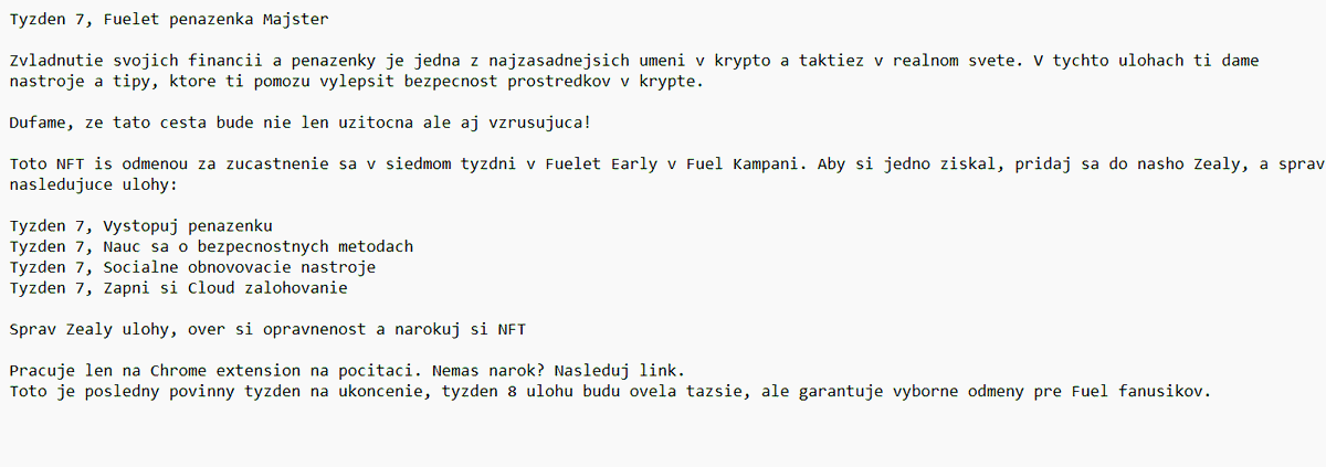 slovakian translation Fuelet 7. week