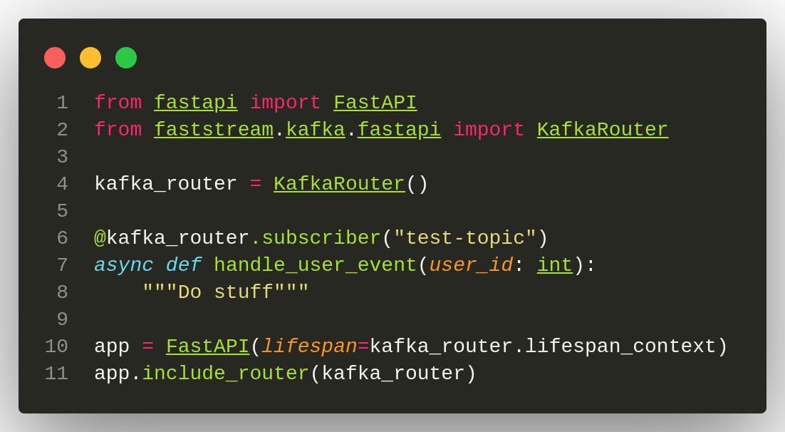 Did you try it? There is no way easier🚀

#FastAPI #Kafka #FastStream