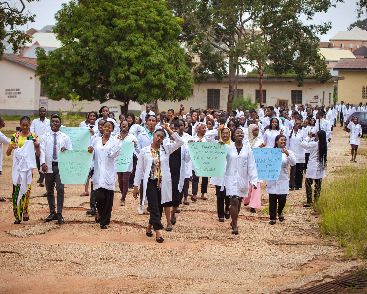 To celebrate the world Pharmacists day, the public health team unijos chapter organized a health walk today round our campus, informing people of the role of a Pharmacist in the healthcare sector. 
 #WorldPharmacistDay #PharmacistDay #Pharmacist #pharmacy #PublicHealth
