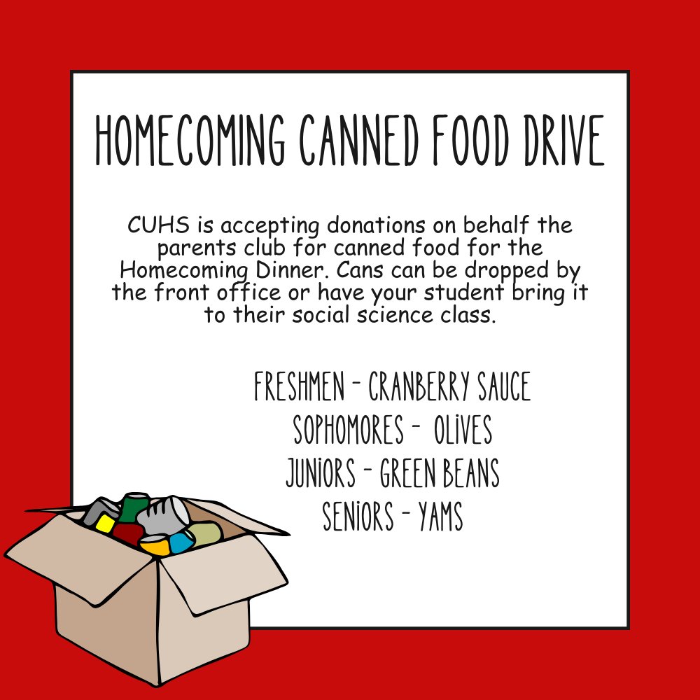 CUHSCardinals's tweet photo. Parent's Club needs your help!! https://t.co/pu3HY5TsrV