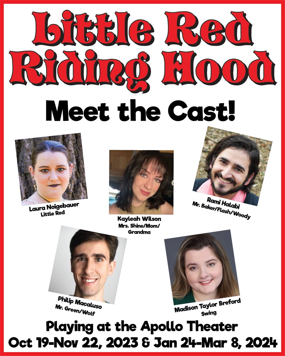 LITTLE RED RIDING HOOD opens at the Apollo Theater in just a few weeks! Do you have your tickets yet?

chicagokidscompany.com/littlered/

#littleredridinghood #chicagotheater #theaterforchildren #theater #littlered #bigbadwolf