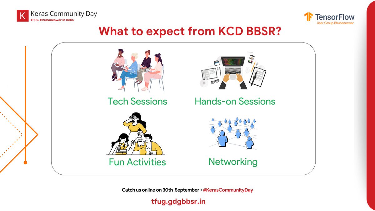 Get ready for a great experience at KCD BBSR: Tech sessions, hands-on workshops, fun activities, and networking galore! 🚀💡

Claim your spot now: tfug.gdgbbsr.in

#KerasCommunityDay #TFUGBBSR #KerasDay #GDGBhubaneswar #GDGCloudBhubaneswar #AI

<a href="/TFUGIndia/">TFUG India</a> <a href="/GoogleDevsIN/">Google for Developers India</a>
