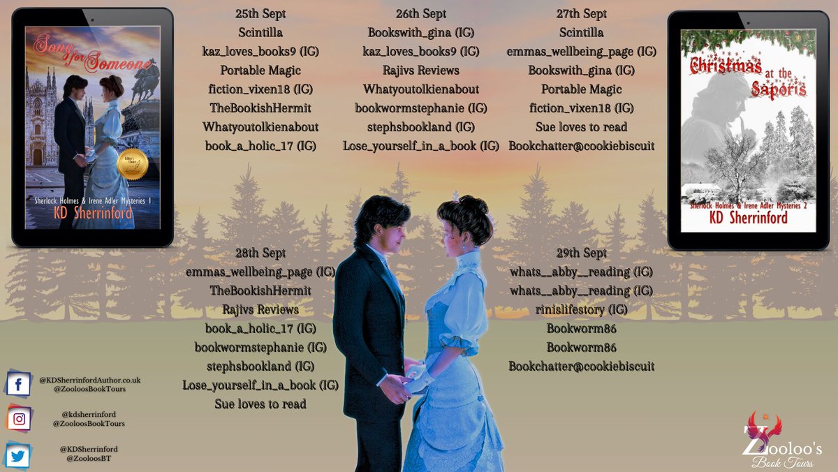 ZooloosBT's tweet photo. Today the double #booktour for #SongForSomeone and #ChristmasAtTheSaporis kicked off. We saw fab posts by @Scintilla_Info @bantambookworm @kirstylock2 @kazlovesbooks1 @bookishhermit @SelMcCormick and @songra28 - thank you so much for taking part!
@KDSherrinford
#ZBT https://t.co/b2yYn5WbEE