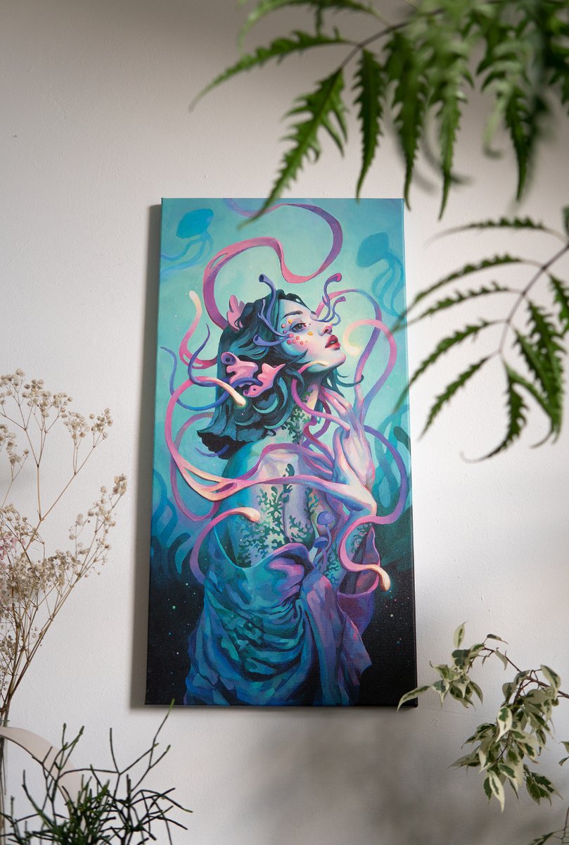 Last hours to get Embellished ‘Psyche Fusion’ 🩵  Edition is closing on 09.26 🧚

✨ evagamayun.com/product/psyche… 

#surrealart #fineartprint #paintingvideo #artprocess #evagamayun