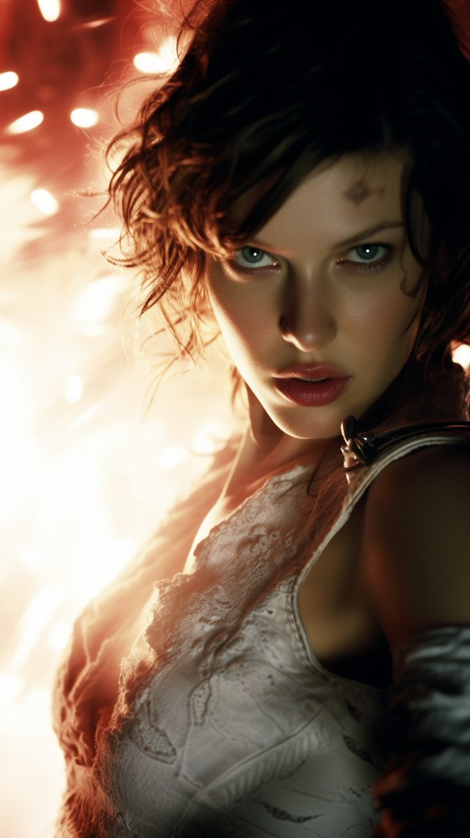 EnchantingAI's tweet photo. #ResidentEvil #MillaJovovich #PaulAnderson #HighKeyLighting
Prompt: a fight scene from the 2002 movie Resident Evil featuring Milla Jovovich as Alice, film directed by Paul Anderson, high key lighting
#Midjourney #EnchantingAI #LovelyAI 
https://t.co/8W0w5qdY16 https://t.co/BDprmEp2Ex