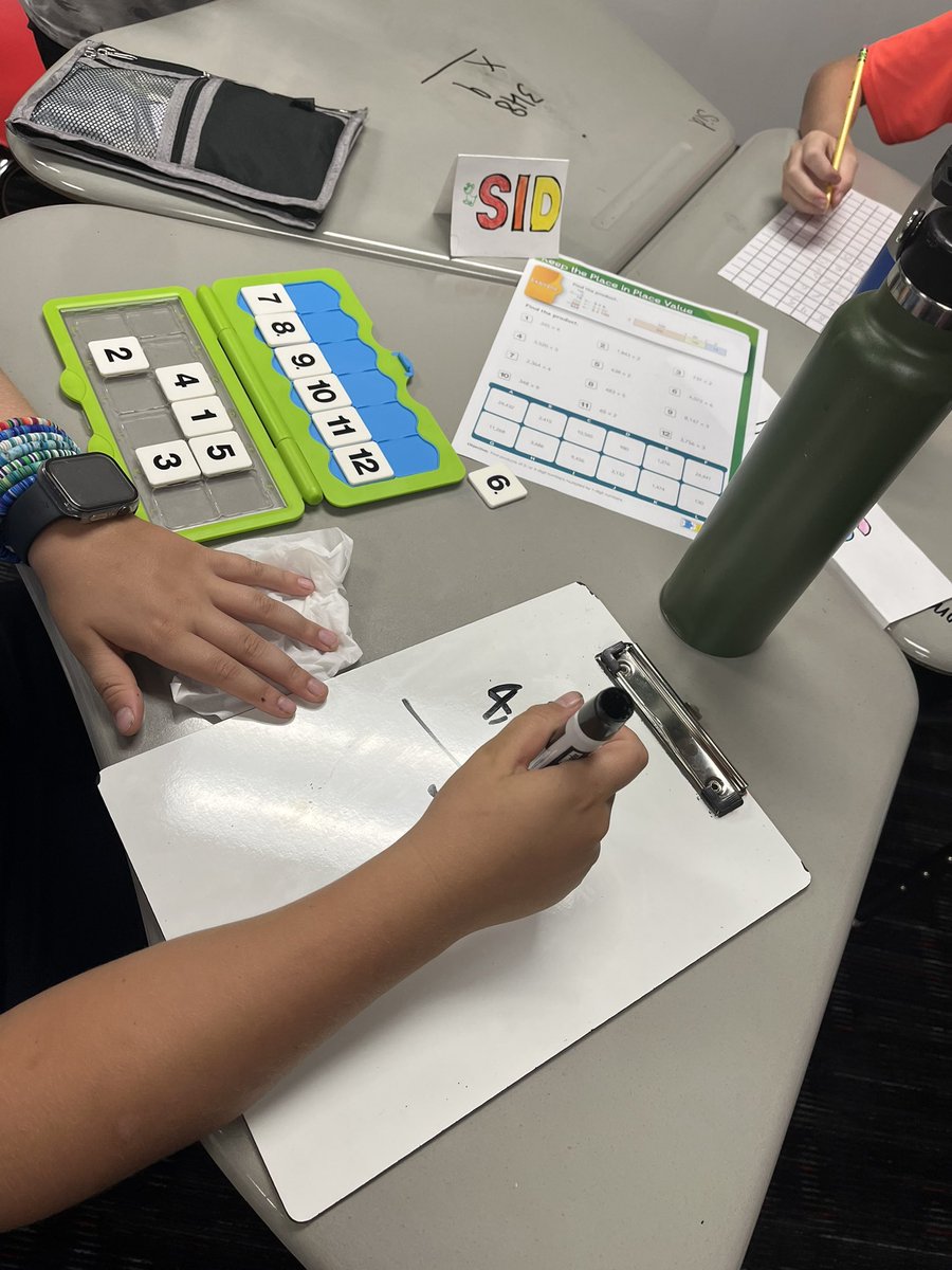 Icenhower4VAISD's tweet photo. We LOVE using Versatiles to work on different skills in the classroom! Thanks @hand2mind! Everyone is engaged and their work is self checking!! #ThePrestonPride #wedomath https://t.co/dmSoQ2KYCj