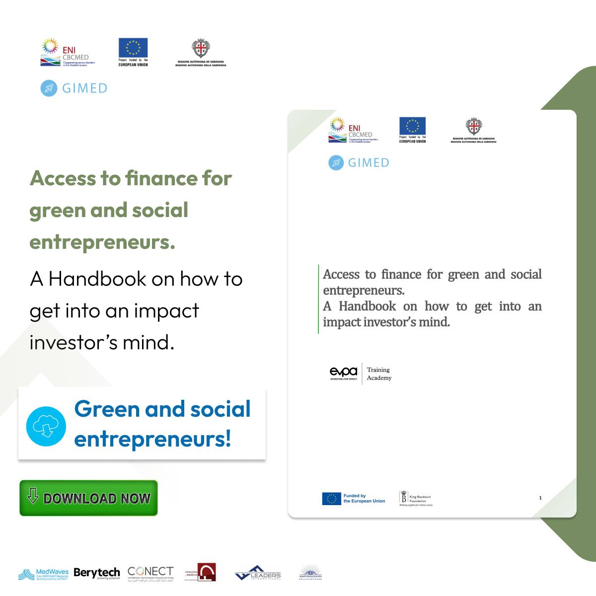Introducing the "Handbook for Green and Social Entrepreneurs" brought to you by EVPA, the investing for impact community! 🌱
🔗Download it now : 👉 bit.ly/3Oqps0Y 👈
@ENICBCMed  <a href="/MedWaves_Centre/">MedWaves</a> <a href="/Conect__Tunisie/">CONECT</a> <a href="/berytech/">Berytech</a> 
#ImpactFinance #Entrepreneurship #EVPAHandbook