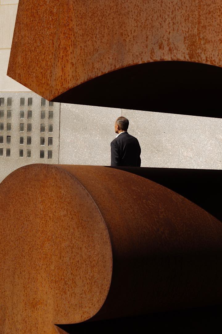 Subjects captured through #RobertIndiana’s sculptures at Rockefeller Center in New York City.