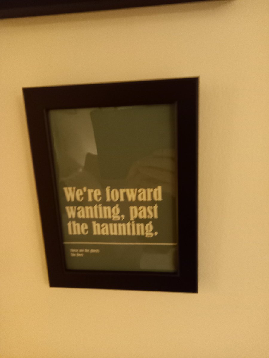 Sassmutd's tweet photo. Definately reckon I'm the only person with'the bees' lyrics on my wall...forward wanting, past the haunting' 🙌 #supergeek https://t.co/bsRpwCdCcI