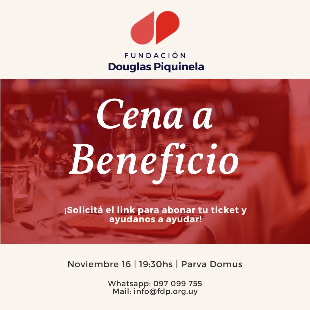 FDPiquinela's tweet photo. ¡Celebremos la solidaridad en una noche especial! Ayudanos a ayudar siendo parte de la cena anual a beneficio de la Fundación Douglas Piquinela.
Estamos muy cerca de alcanzar los fondos para realizar la reforma edilicia del Departamento Transfusional del Hospital Pereira Rossell https://t.co/4xAde2OcYr