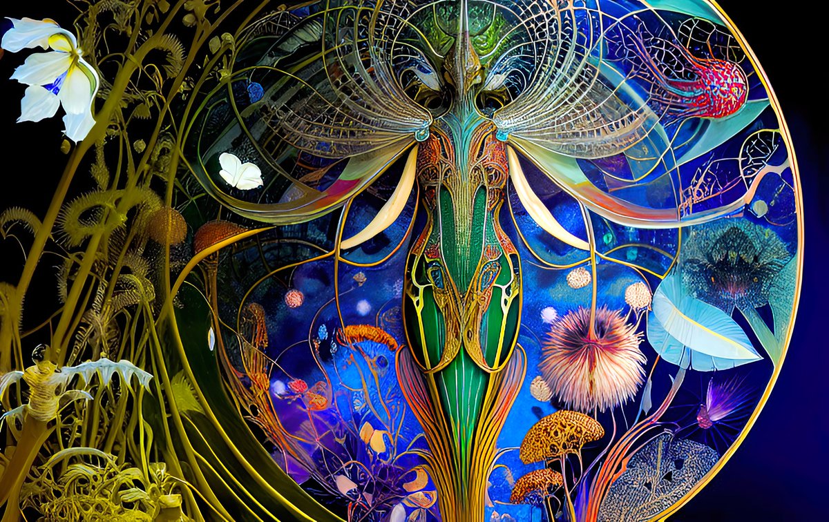 xalieri's tweet photo. On a smaller scale. Set 6, 1 of 3

#WeeFolk #Microdrama #SmallSpaces #InsectoidFantasies #ApologiesTo #ErnstHaeckel #WeirdArt #PsychologicalLandscape #ImSureItMustMeanSomething

#DarkArts #DigitalArt #AIAssistedArt #AIArt #WomboDream #StableDiffusion https://t.co/StuJYBttx4