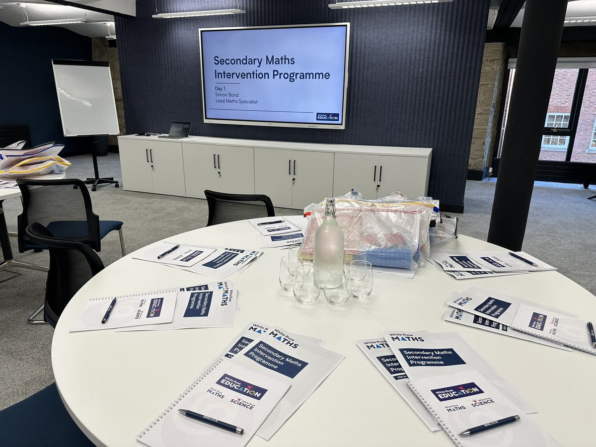 Fantastic day delivering <a href="/WhiteRoseEd/">White Rose Education</a> secondary maths intervention programme training with our first cohort! Can’t wait for day 2 tomorrow 🤓