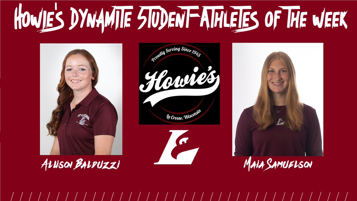 Congratulations to <a href="/UWLGolf/">University of Wisconsin-La Crosse Women’s Golf</a> Allison Balduzzi and <a href="/UWLwomenstennis/">UWL Women's Tennis</a> Maia Samuelson for being selected this week's <a href="/HowiesLaCrosse/">Howie's on La Crosse</a> Dynamite-Student Athletes of the Week. uwlathletics.com/2023-24howies