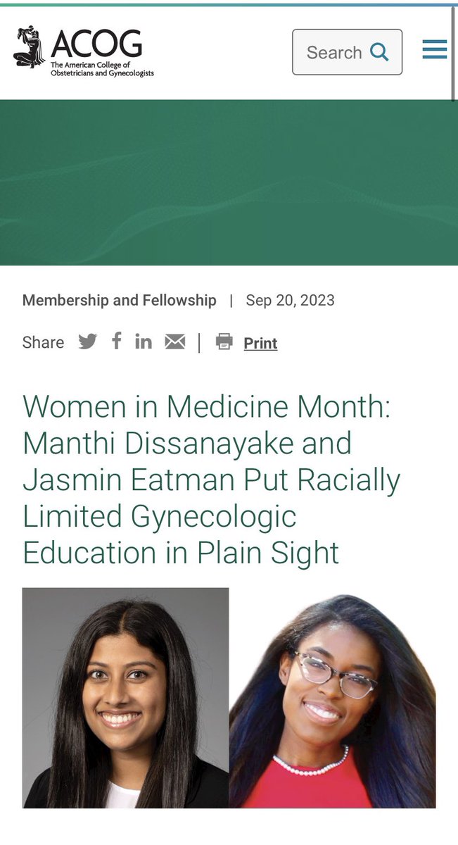 Manthi_Dissa's tweet photo. Beyond honored to be featured by @acog for #WIMMonth alongside my incredible partner @JasminAfricali. Our work to advance representation in #MedEd is a product of teamwork from our whole team. To learn about our guidebook, book tour &amp; journey, check out the article below! https://t.co/t4OlJaUnA5